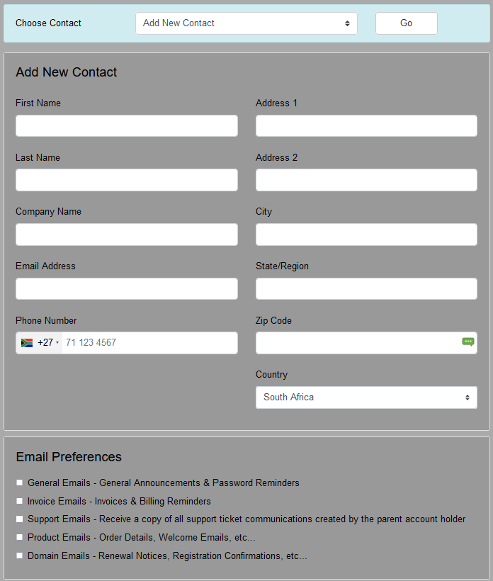 Contact Registration